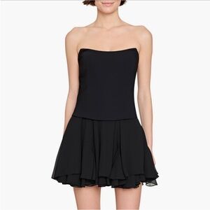Amanda Uprichard Airess Strapless Mini Dress Black Size XS